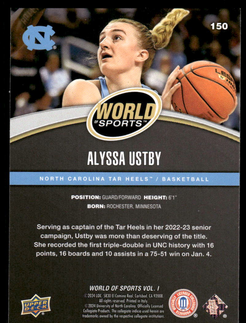2025 Upper Deck World Sports Alyssa Ustby #150 Basketball