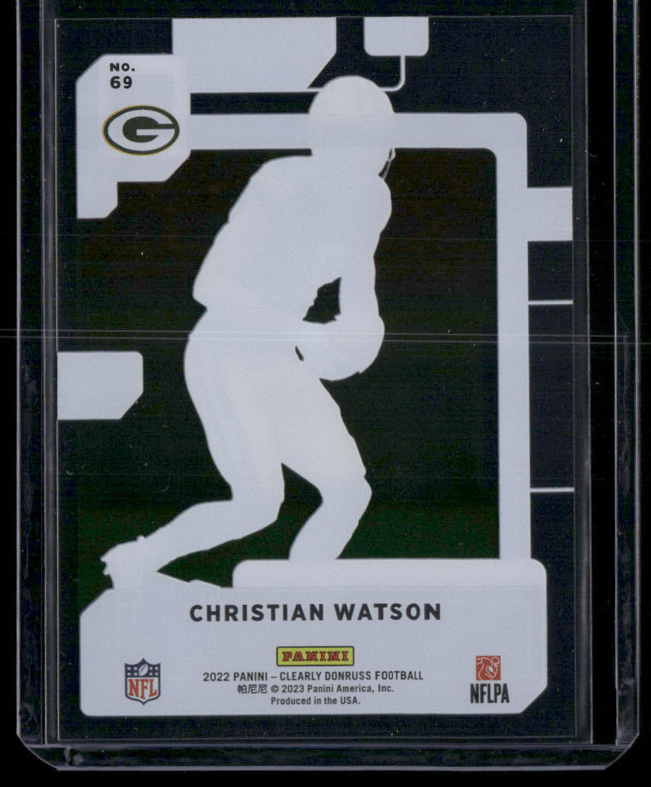 2022 Panini Clearly Donruss Football Christian Watson #69 Rated Rookie Football