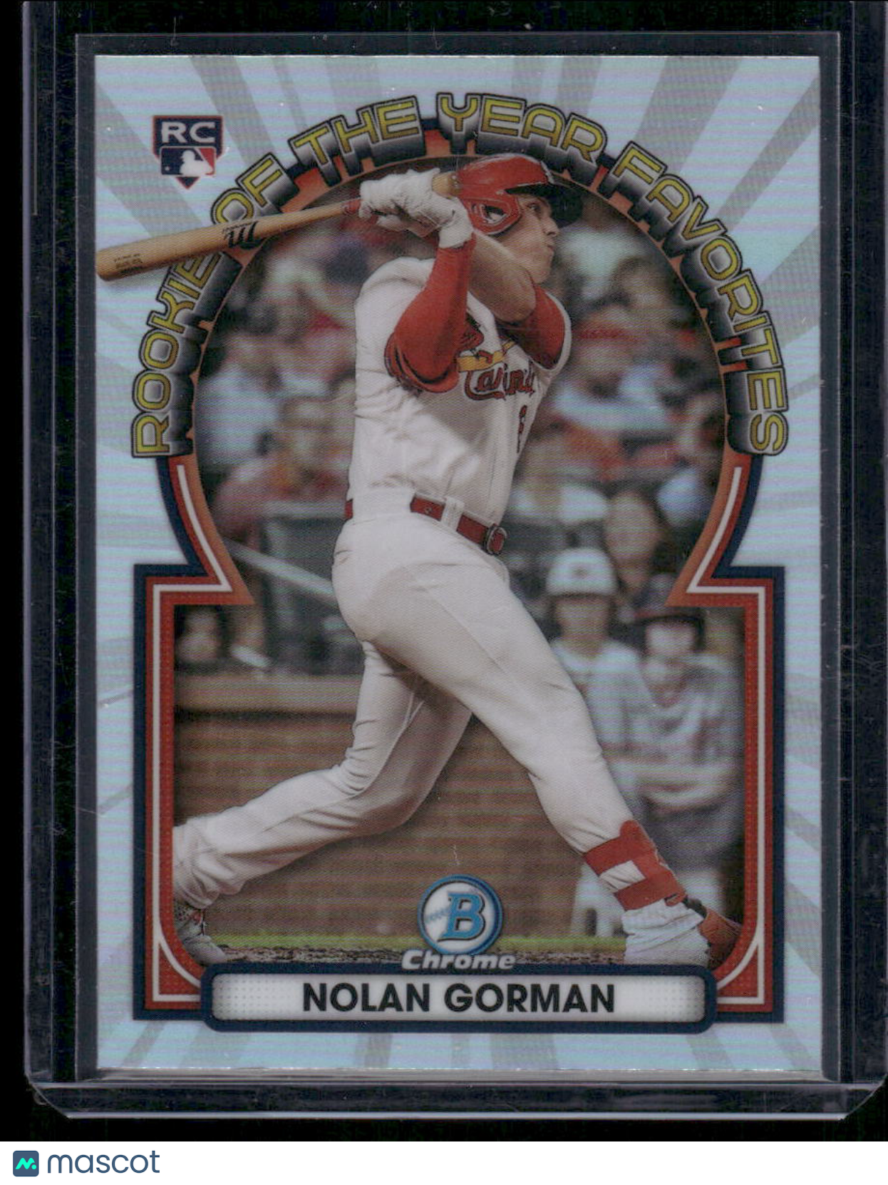 2023 Bowman Chrome Rookie of the Year Favorites Nolan Gorman #ROYF-5 RC Baseball