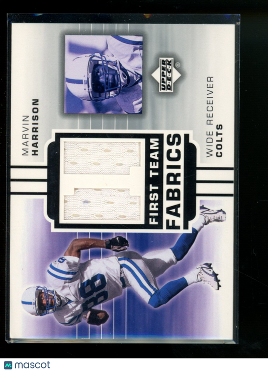 2002 Upper Deck First Team Fabrics Marvin Harrison #FT-MH Game Used Jersey