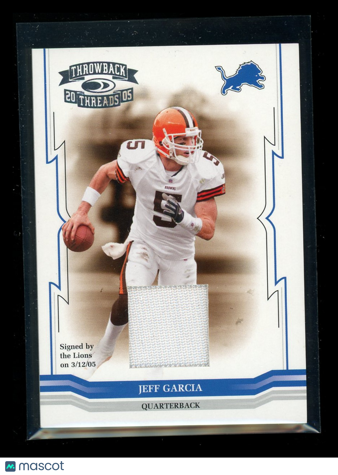 2005 Donruss Throwback Threads Jeff Garcia #33 Game-Worn Jersey Football