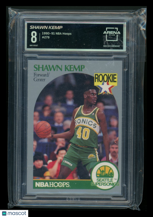 1990-91 NBA Hoops Shawn Kemp #279 Basketball Arena Club 8
