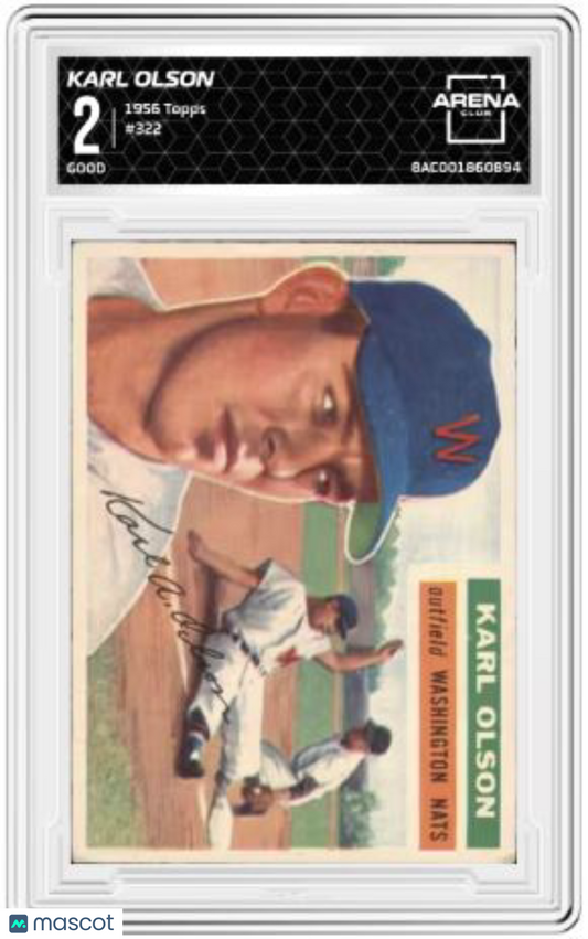 1956 Topps Karl Olson #322 Baseball Arena Club 2