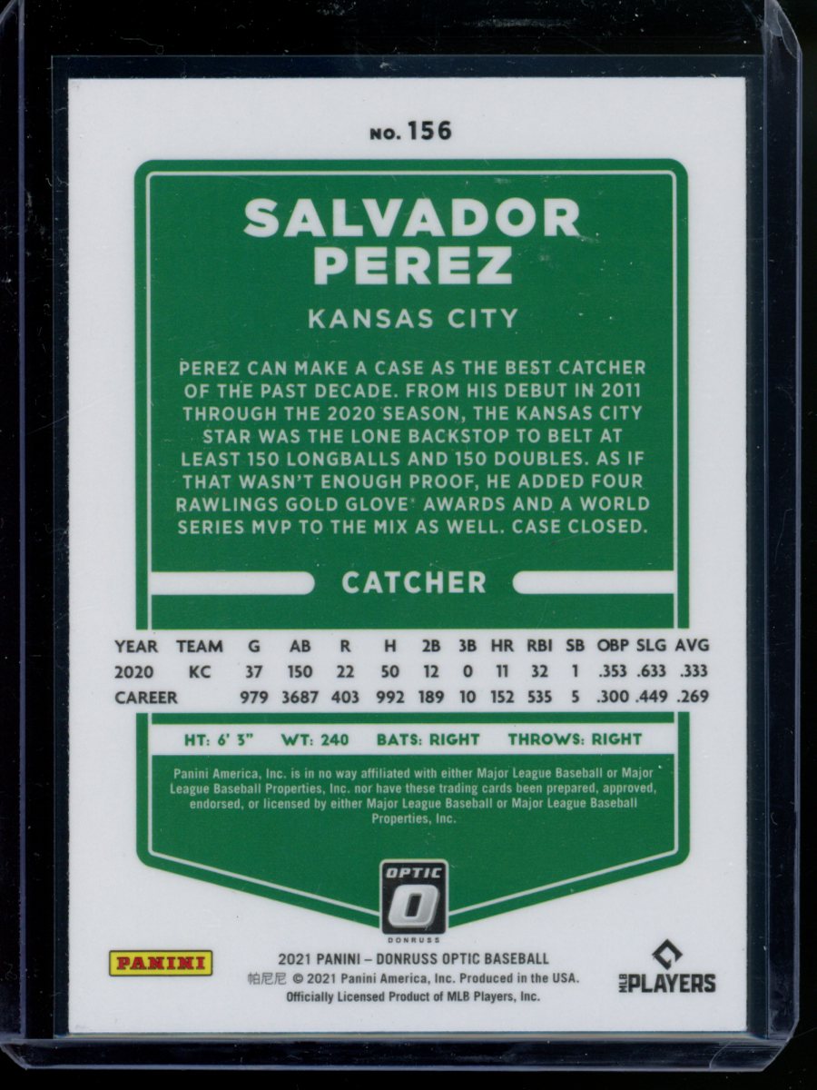 2021 Panini Donruss Optic Salvador Perez #156 Baseball