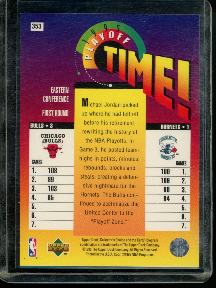 1996 Upper Deck Collector's Choice Playoff Time Michael Jordan #353 Basketball