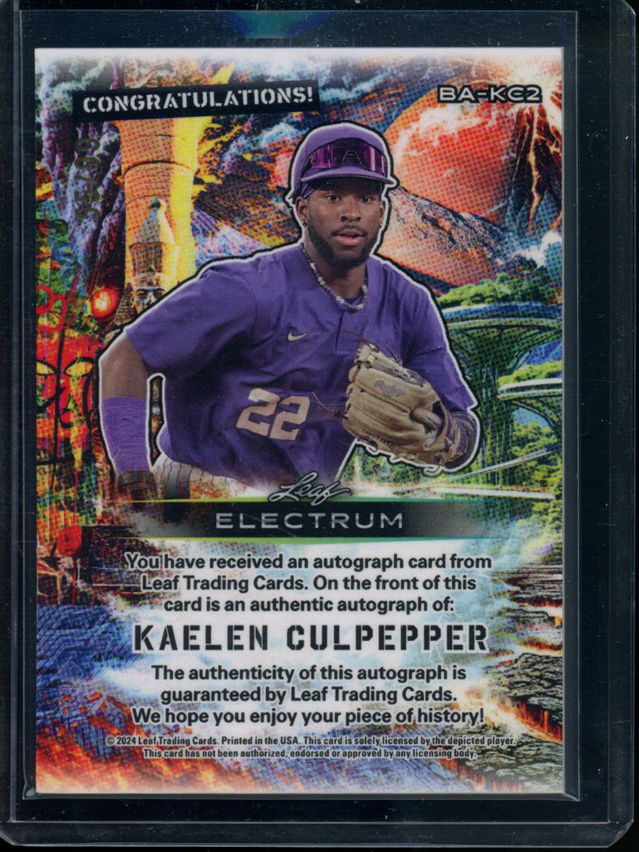 2024 Leaf Electrum Kaelen Culpepper #BA-KC2 55/99 Autograph RC Baseball