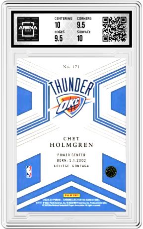 2022-23 Panini Chronicles Chet Holmgren #171 Vertex Basketball Arena Club 10