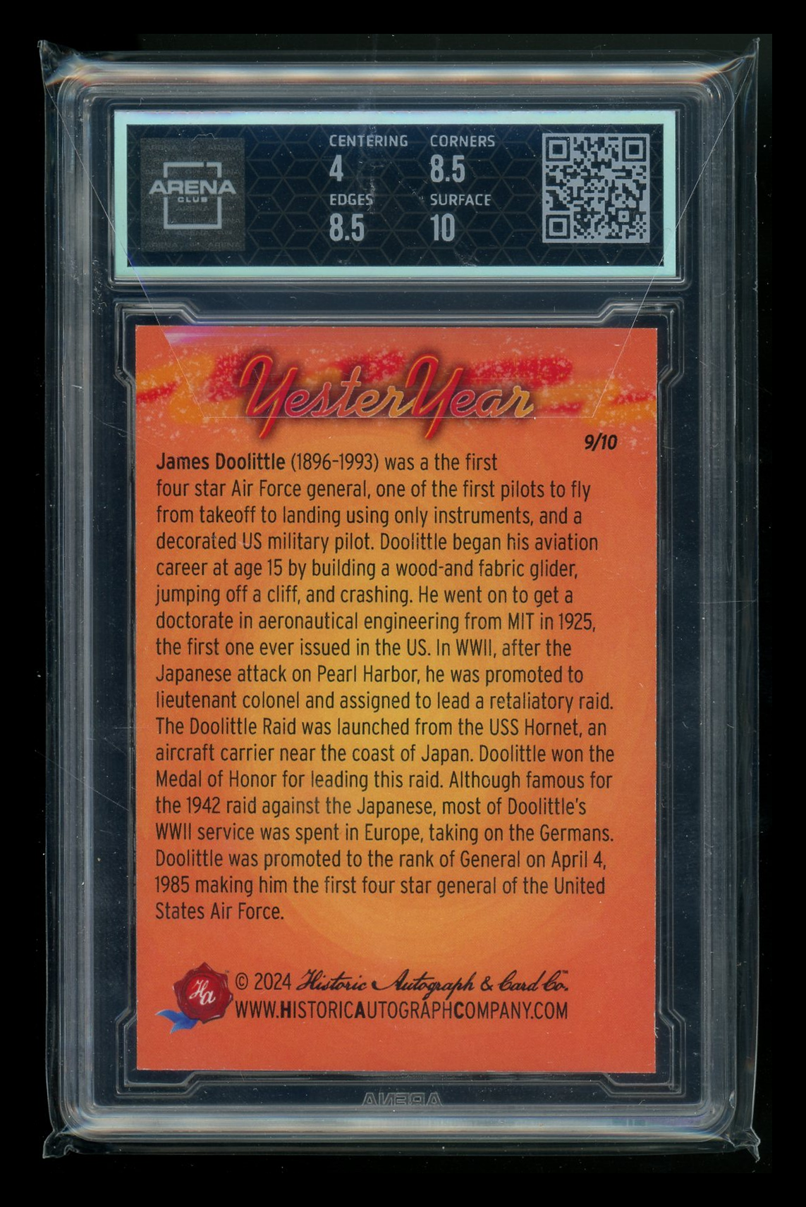 2024 Historic Auto YesterYear Negative Jimmy Doolittle 9/10 #44 Arena Club 4.5