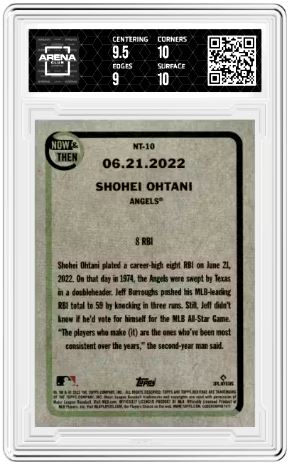 2023 Topps Heritage Shohei Ohtani #NT-10 Now & Then Baseball AC 9.5