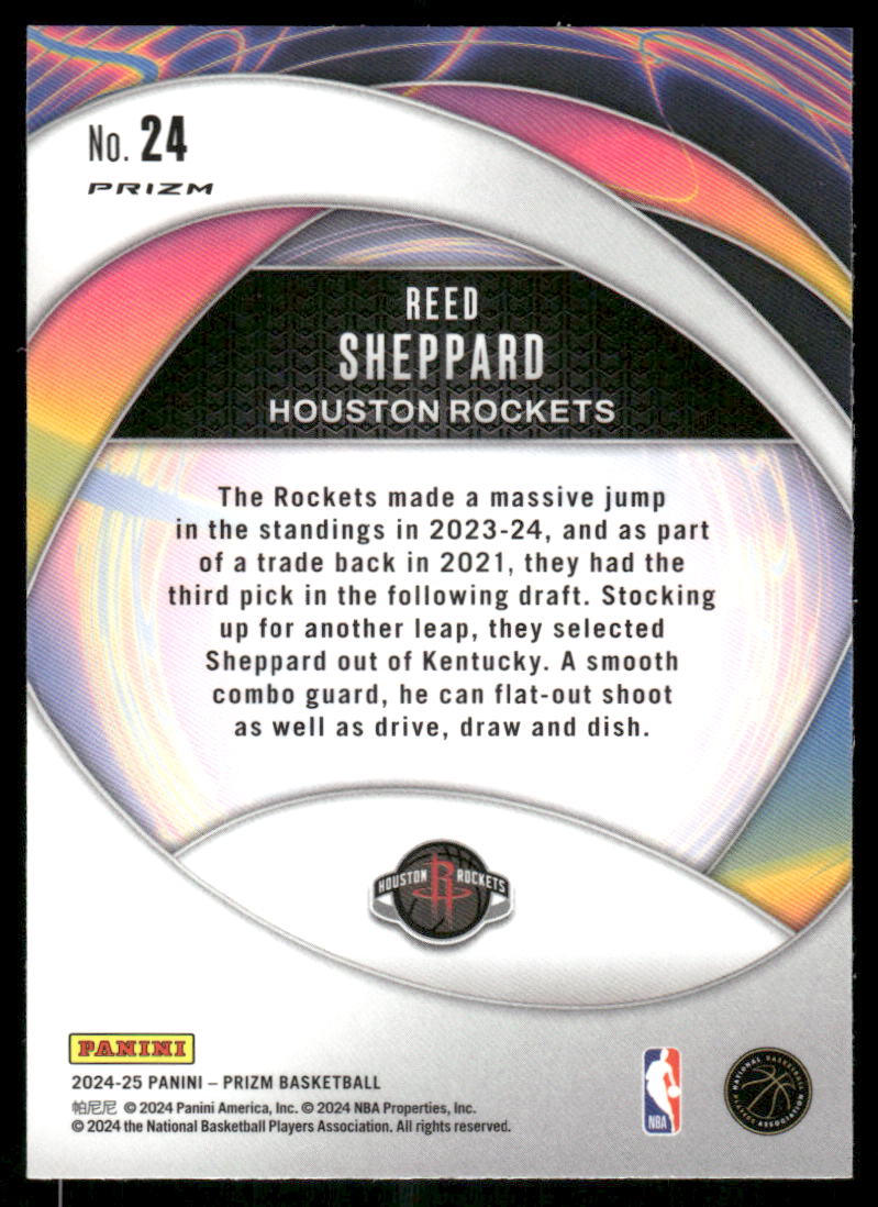 2024-25 Panini Prizm Instant Impact Reed Sheppard #24 RC Basketball