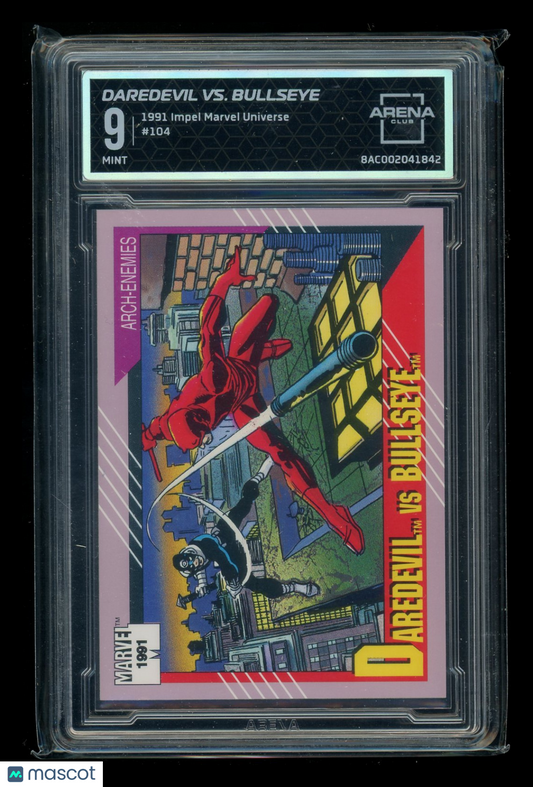 1991 Impel Marvel Universe Bullseye Daredevil #104 Arena Club 9
