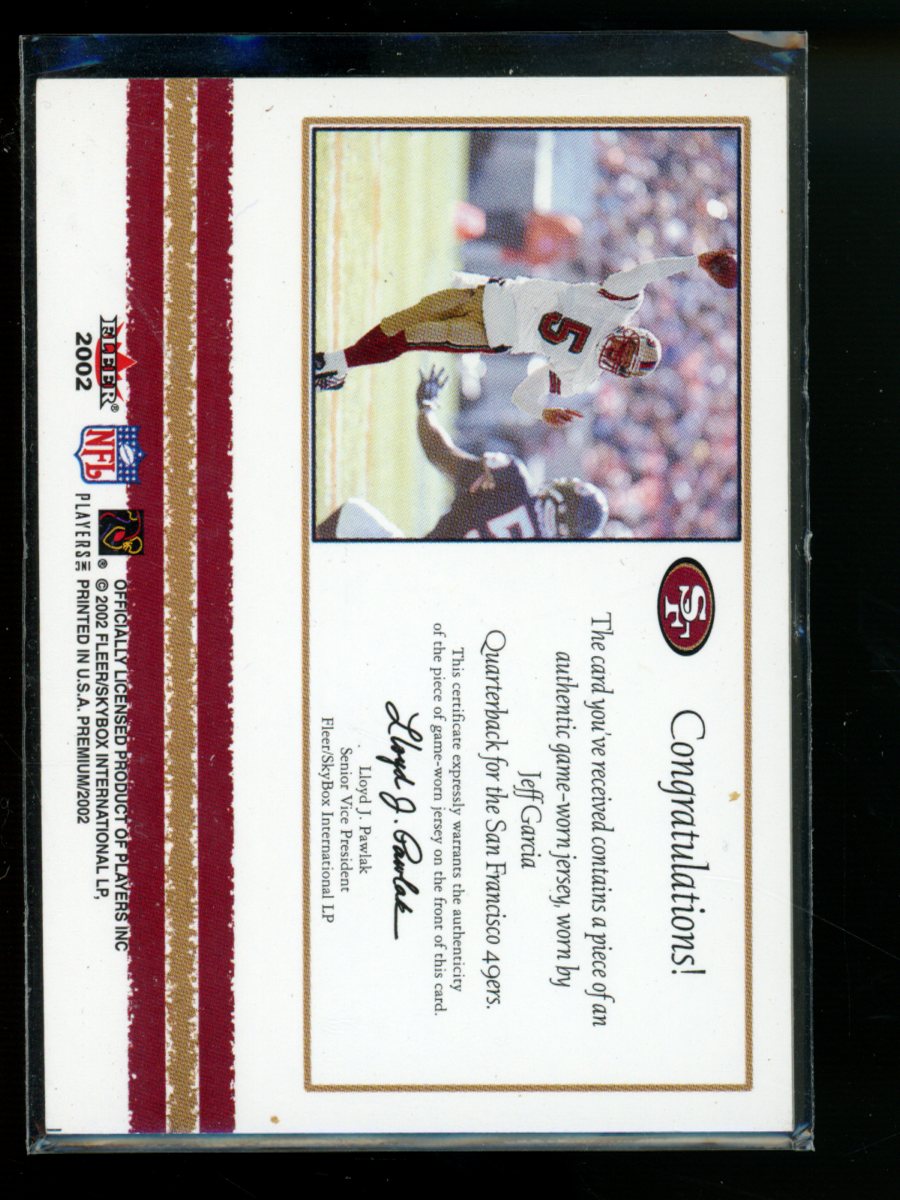 2002 Fleer Premium Jeff Garcia Game-Worn Jersey Football