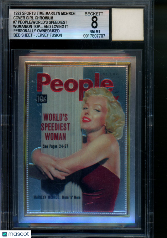 1993 Sports Time Marilyn Monroe Cover Girl Chromium Bed Sheet /On #7 BGS 8