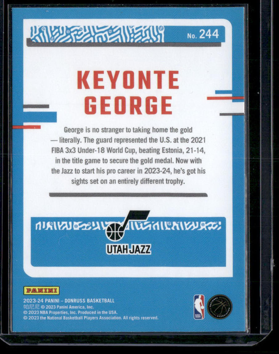 2023-24 Panini Donruss Basketball Keyonte George #244 Rated Rookie Basketball