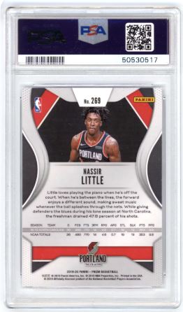 2019 Panini Prizm Nassir Little #269 Basketball PSA 9