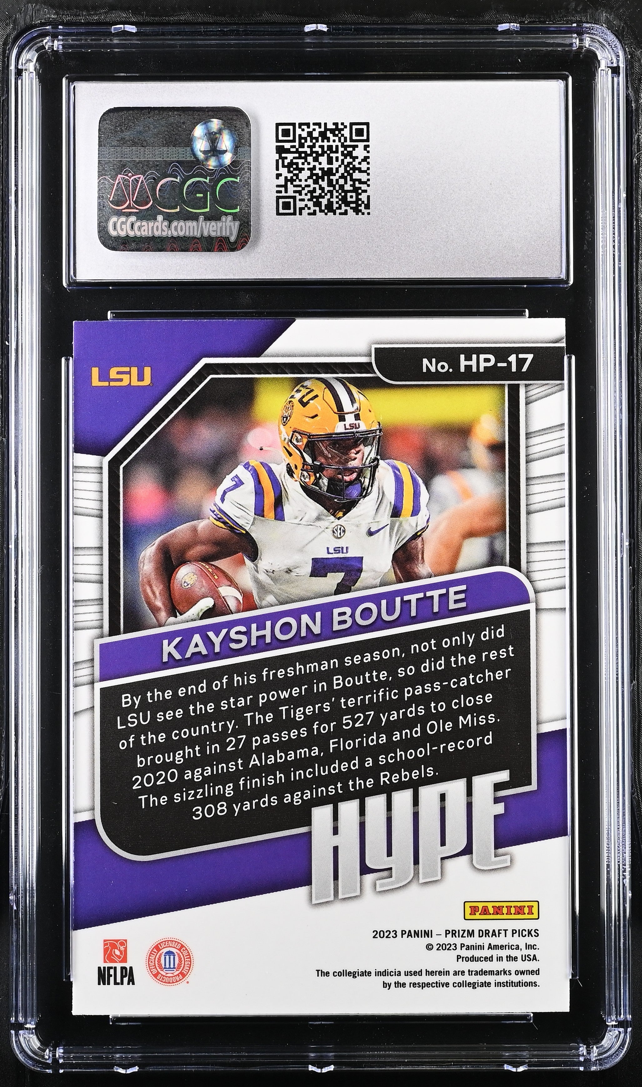 2023 Prizm Draft Picks Kayshon Boutte #HP-17 Football CGC 9