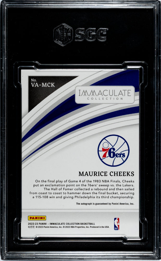 2022-23 Panini Immaculate Col. Maurice Cheeks #VA-MCK Virtuoso Auto SGC 9