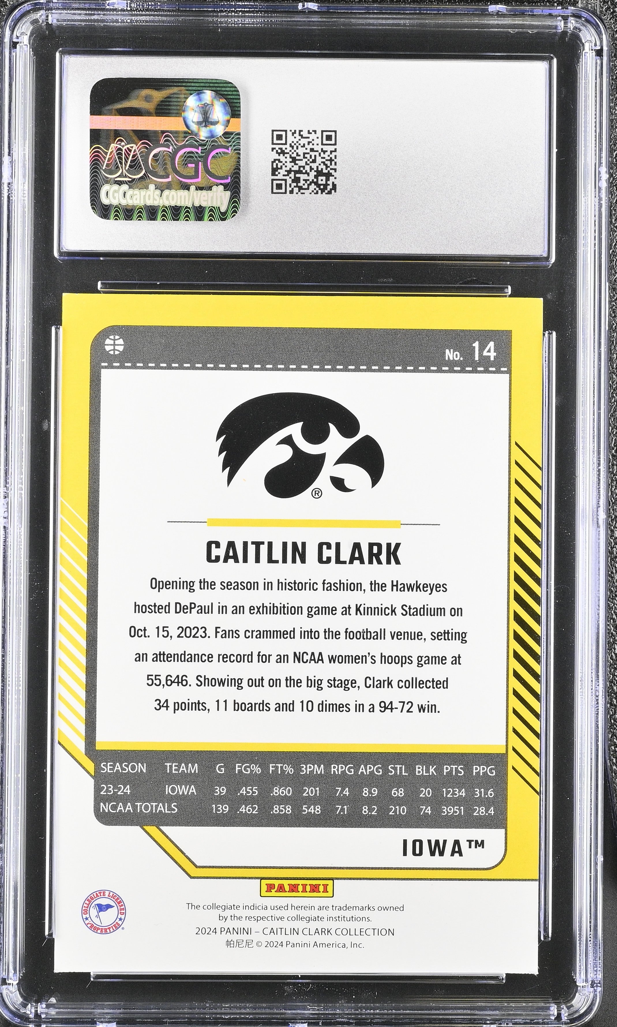 2024 Panini Caitlin Clark Collection #14 Target Exclusive Donruss CGC 9