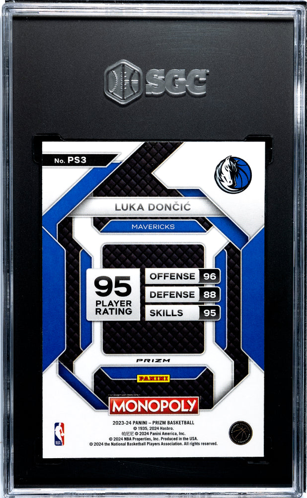 2023 Panini Prizm Monopoly Luka Doncic #PS3 All Star Purple Basketball SGC 9.5