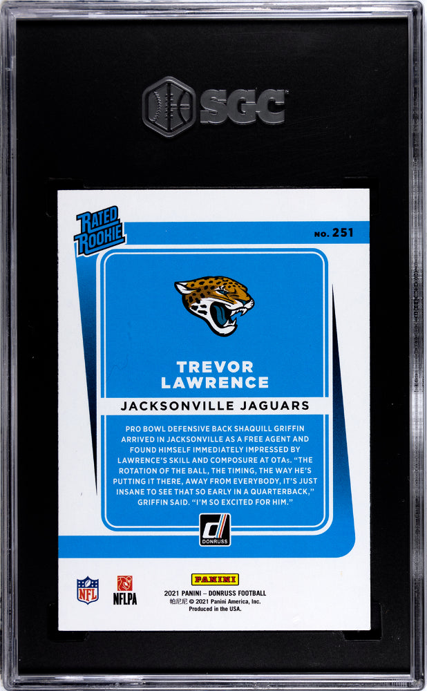 2021 Donruss Trevor Lawrence #251 Rated Rookie Football SGC 10