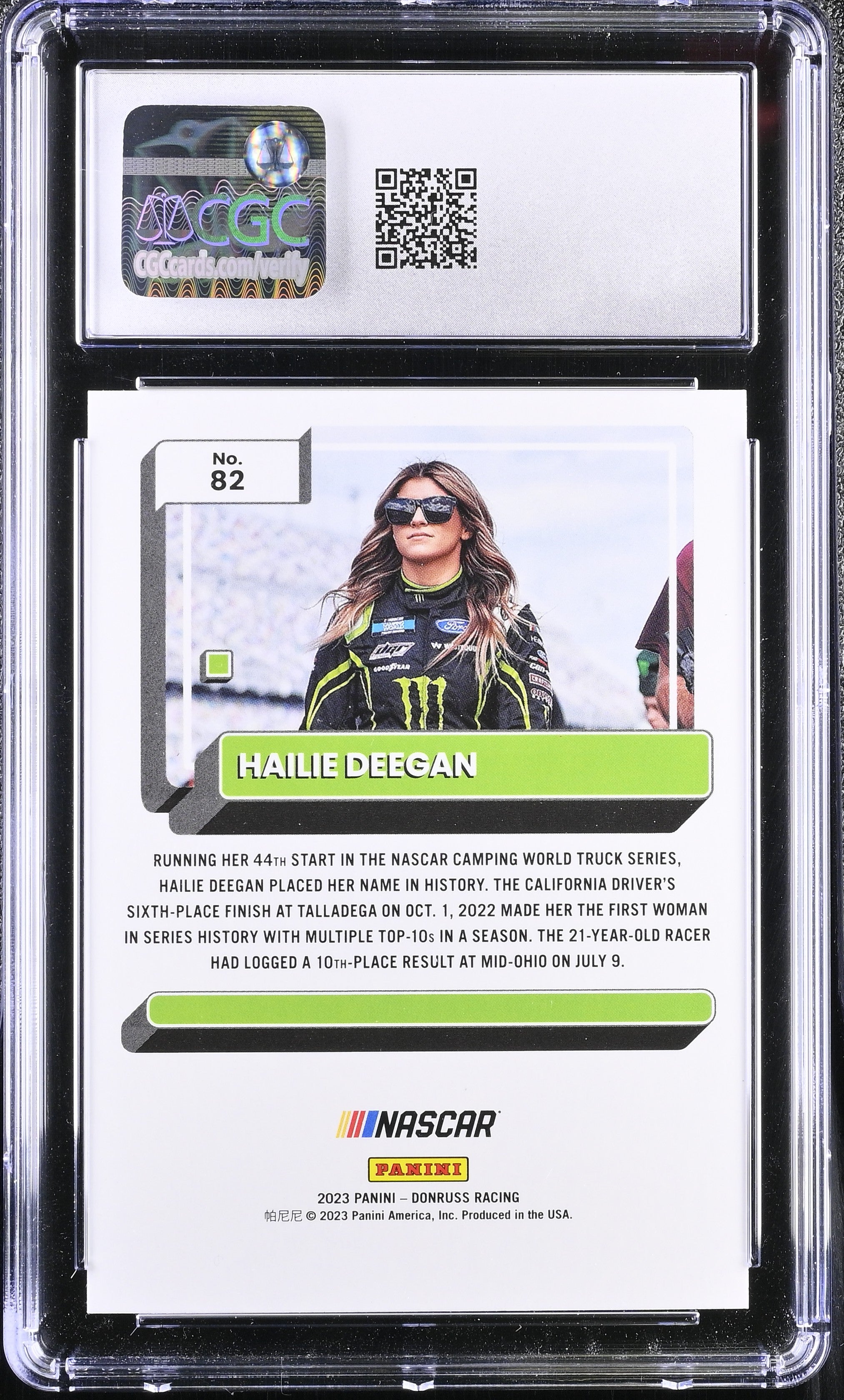 2023 Donruss Hailie Deegan #82 Racing CGC 10