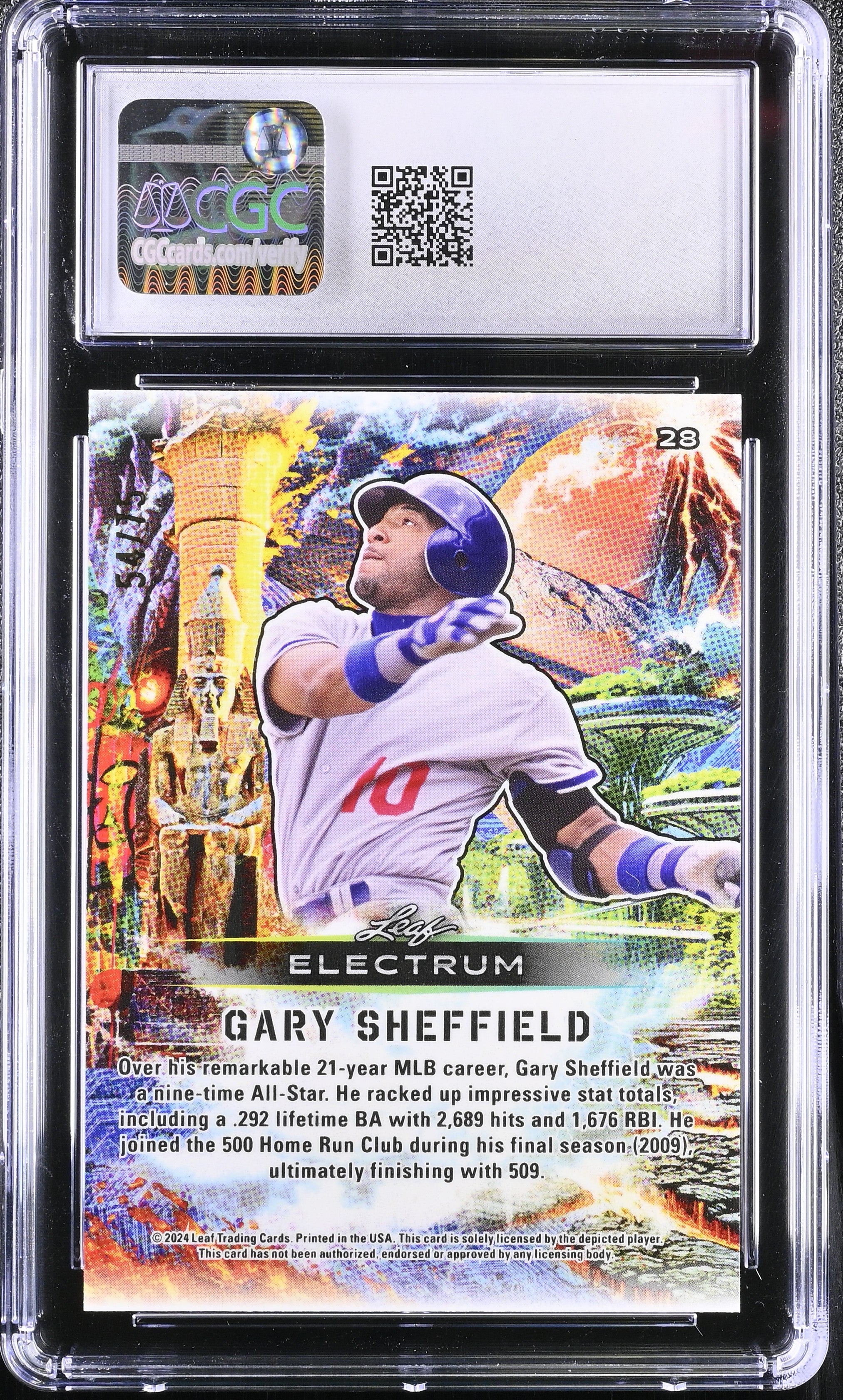 2024 Electrum Gary Sheffield #28 Silver Board - Tie-Dye 54/75 Baseball CGC 10