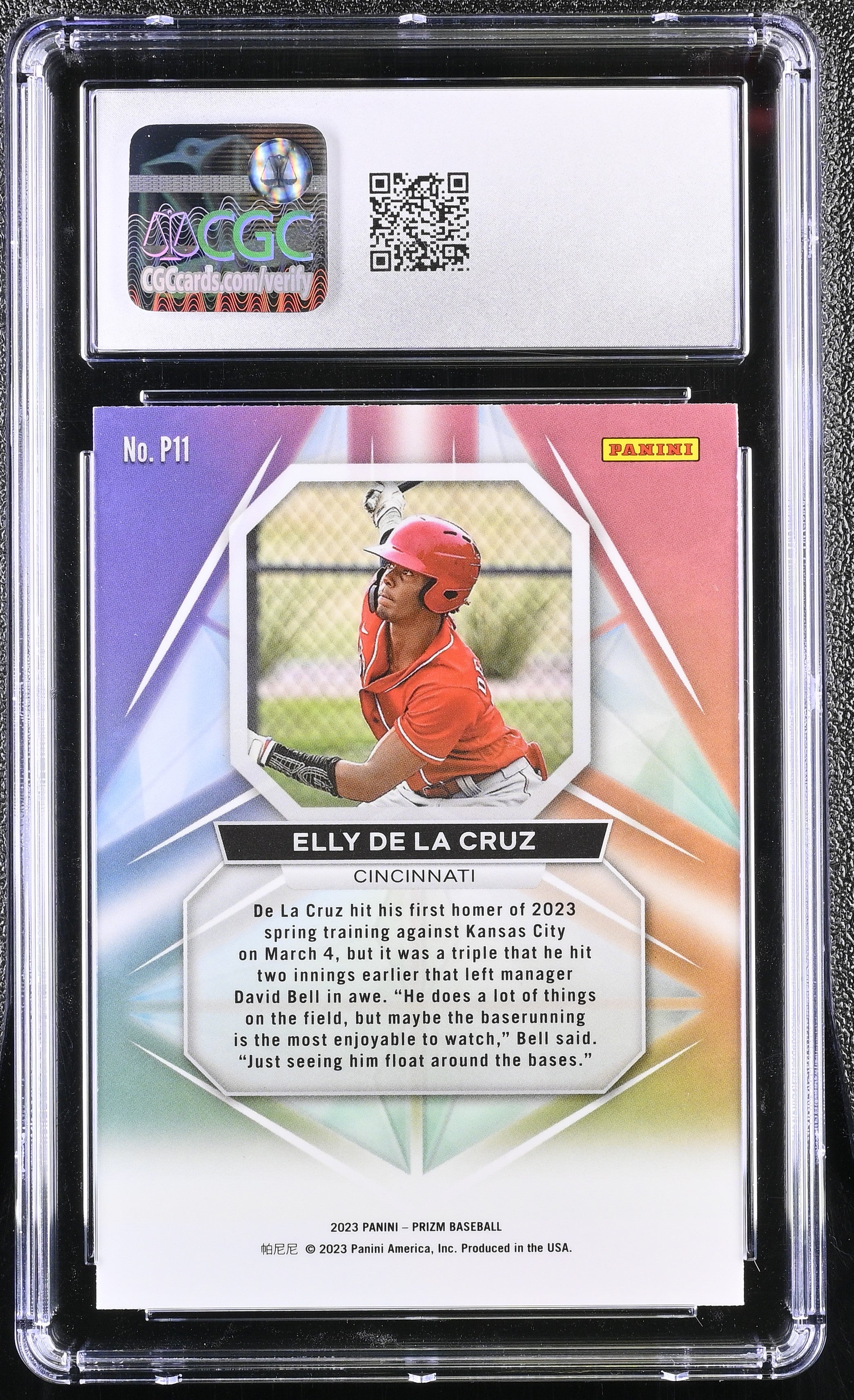 2023 Prizm Elly De La Cruz #P11 Baseball CGC 10