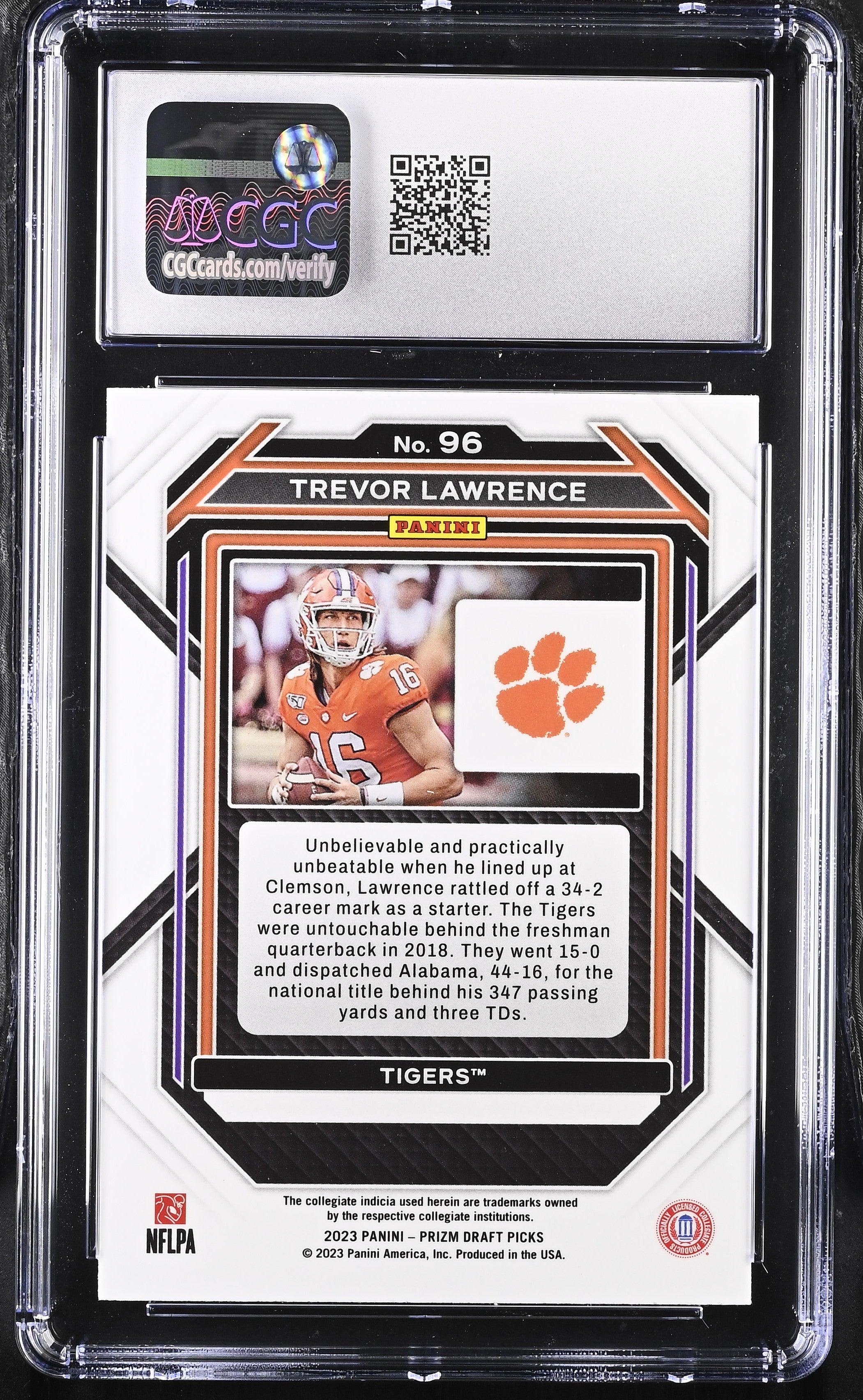 2023 Prizm Draft Picks Trevor Lawrence #96 Football CGC 8