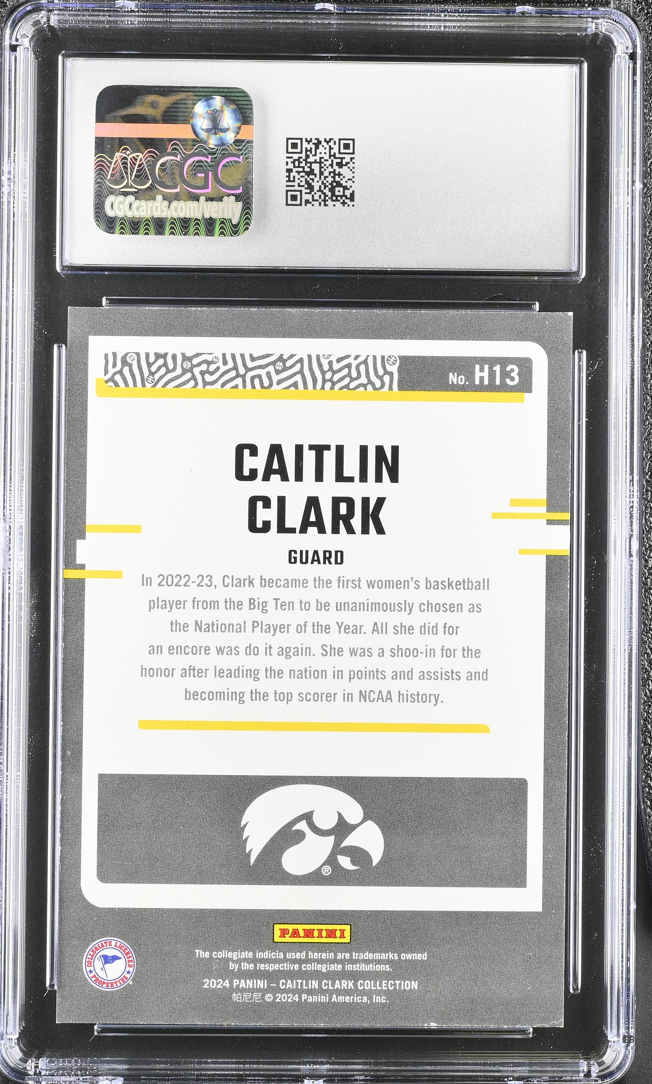 2024 Panini Caitlin Clark Collection Caitlin Clark #H13 Highlights CGC 8