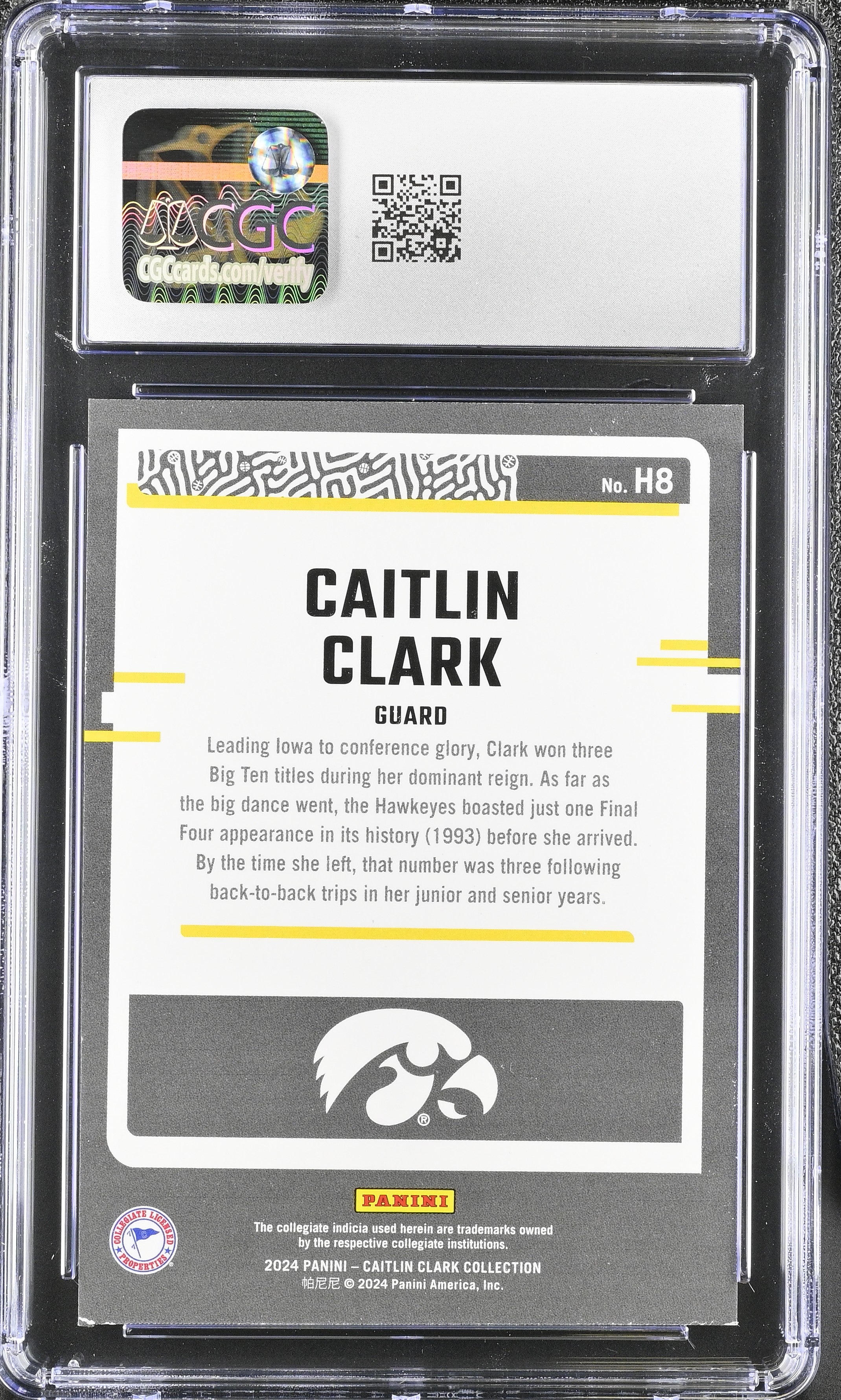 2024 Panini Caitlin Clark Collection Caitlin Clark #H8 Target Exclusive CGC 8