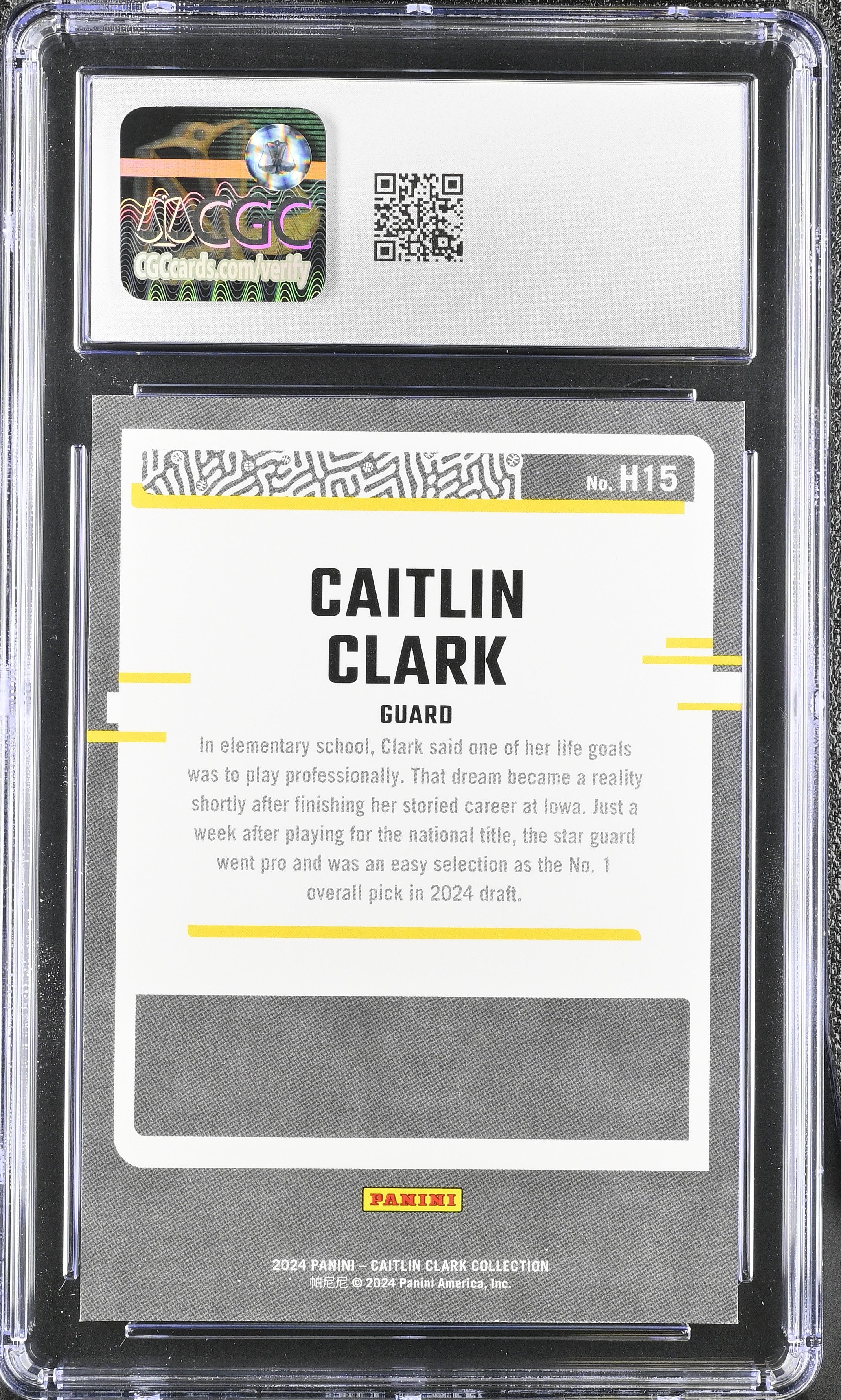 2024 Panini Caitlin Clark Collection Caitlin Clark #H15 Highlights CGC 9