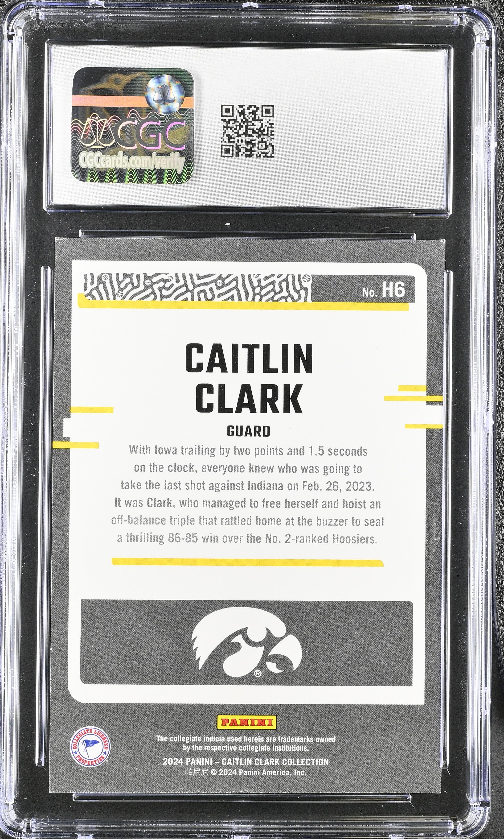 2024 Panini Caitlin Clark Collection Caitlin Clark #H6 Highlights CGC 8