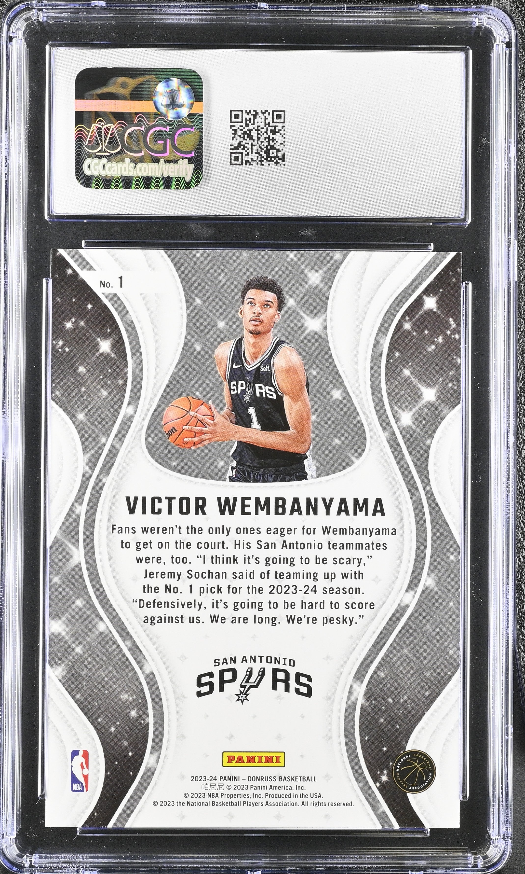 2023-24 Donruss Victor Wembanyama #1 Magicians Basketball CGC 9