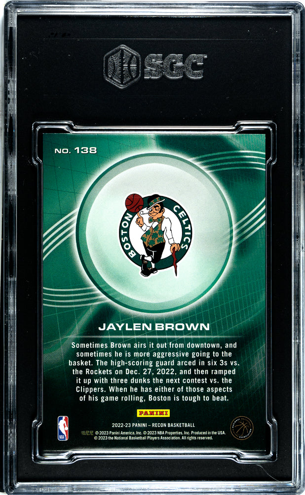 2022-23 Panini Recon Jaylen Brown #138 Holo Blue Basketball SGC 9.5