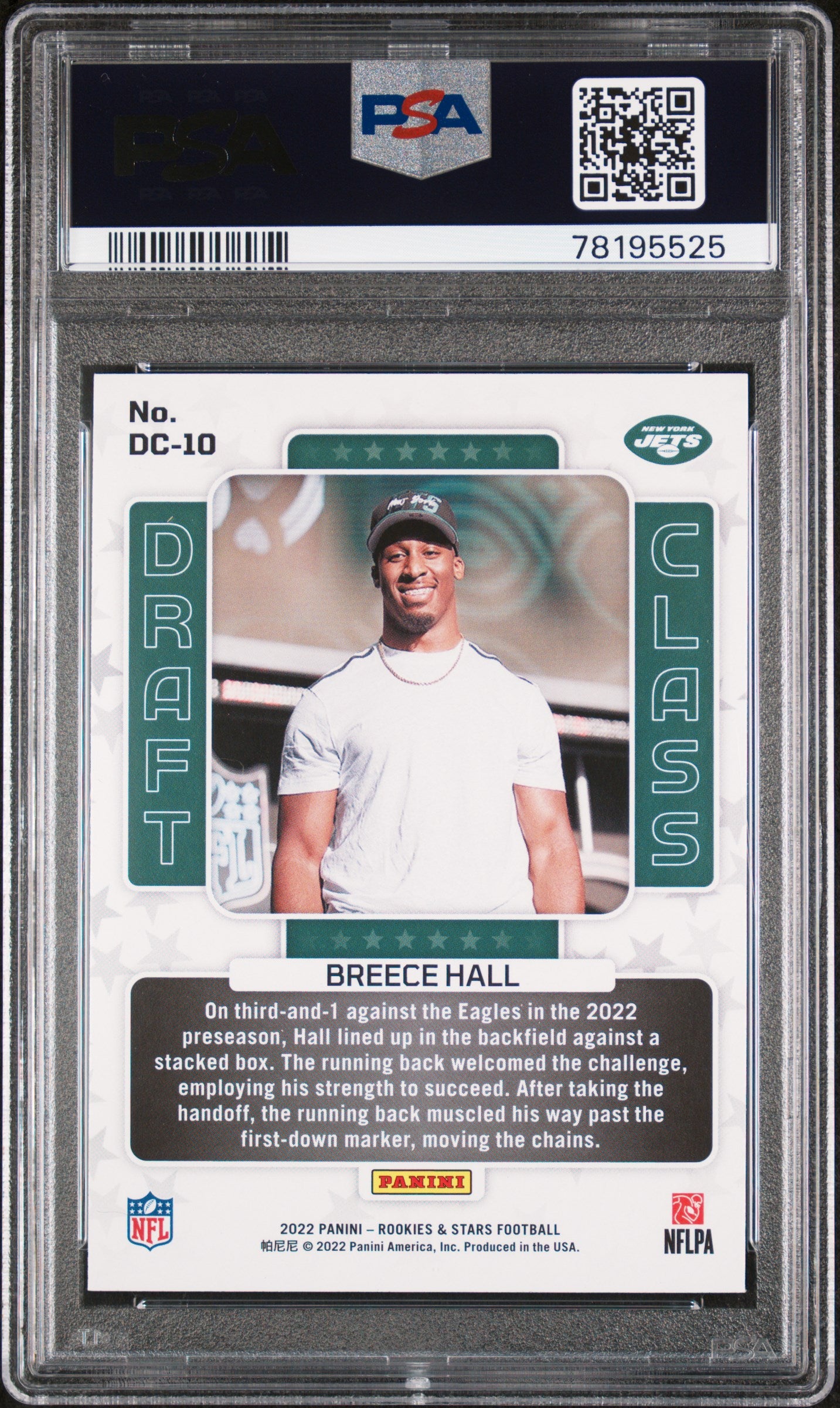 2022 Panini Rookies & Stars Draft Class Breece Hall #DC10 Draft Class PSA 9