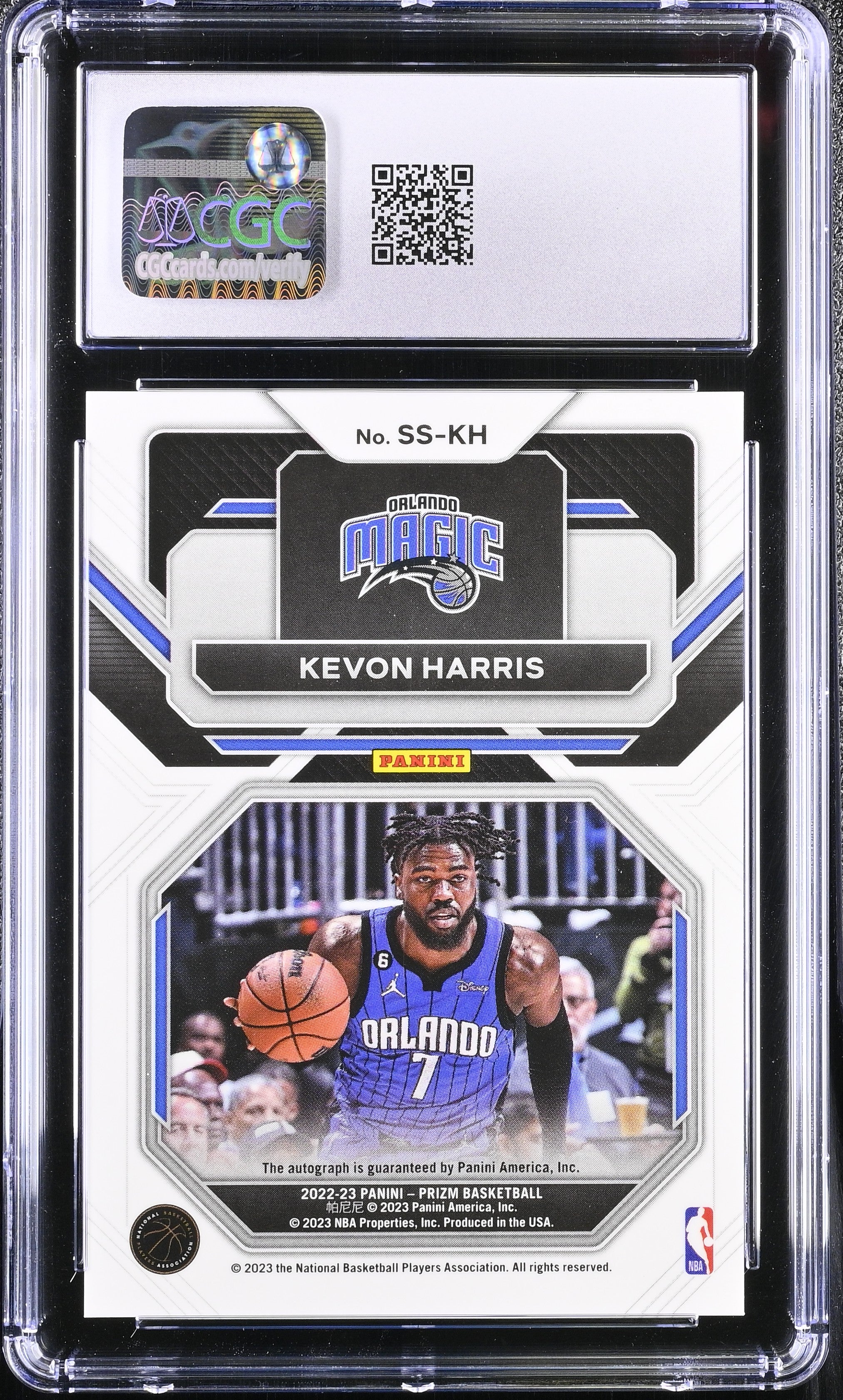 2022 Prizm Kevon Harris #SS-KH Sensational Signatures Basketball CGC 9