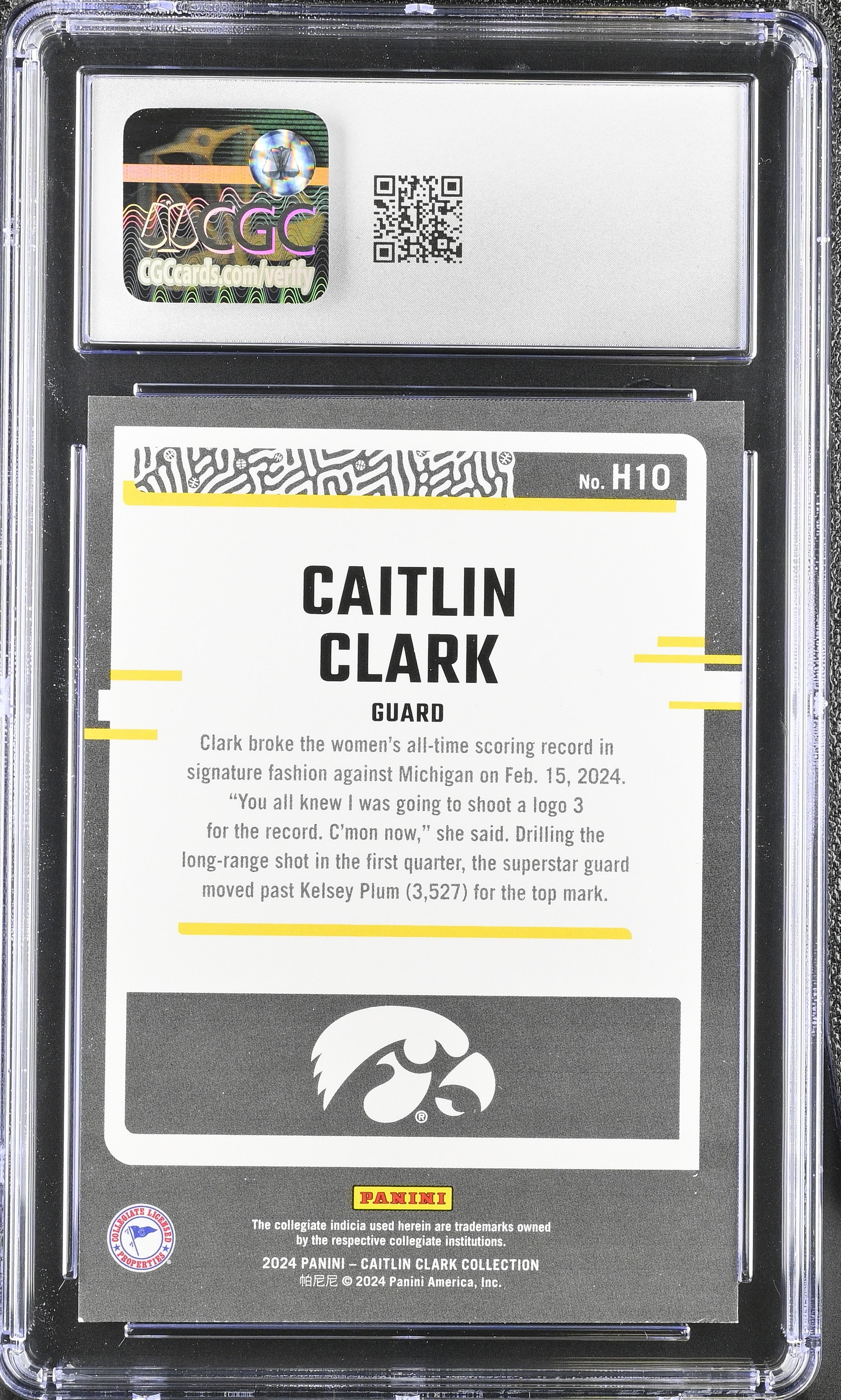 2024 Panini Caitlin Clark Collection  #H10 Target Exclusive Highlights CGC 9