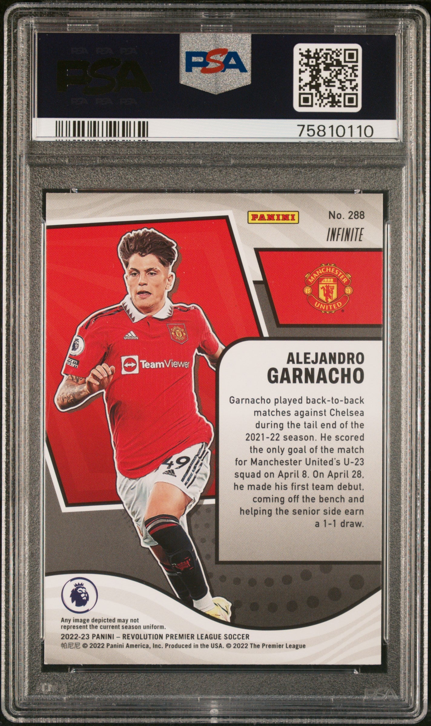 2022-23 Panini Revolution Premier League Alejandro Garnacho #288 Infinite PSA 9