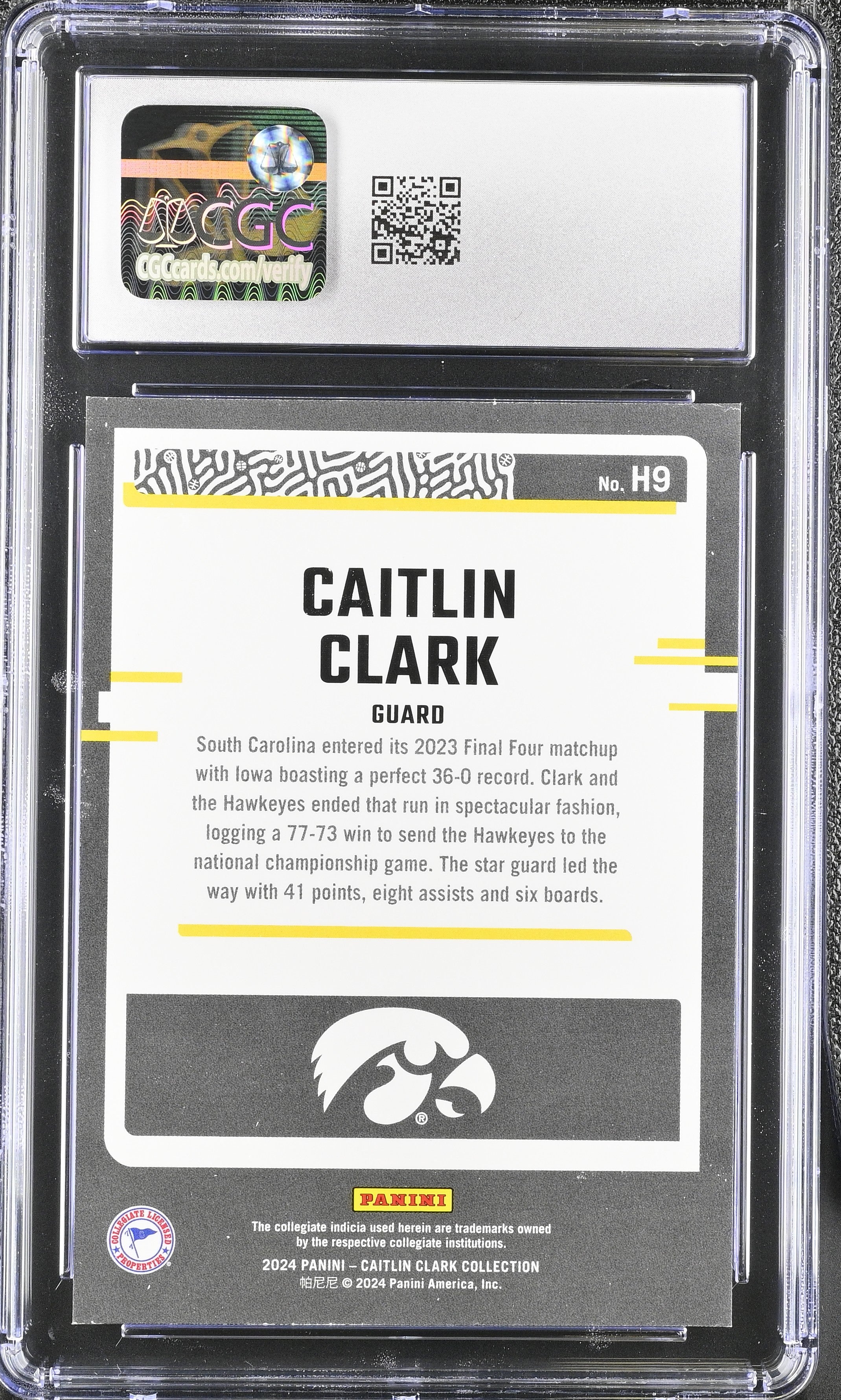 2024 Panini Caitlin Clark Collection Caitlin Clark #H9 Highlights CGC 8.5