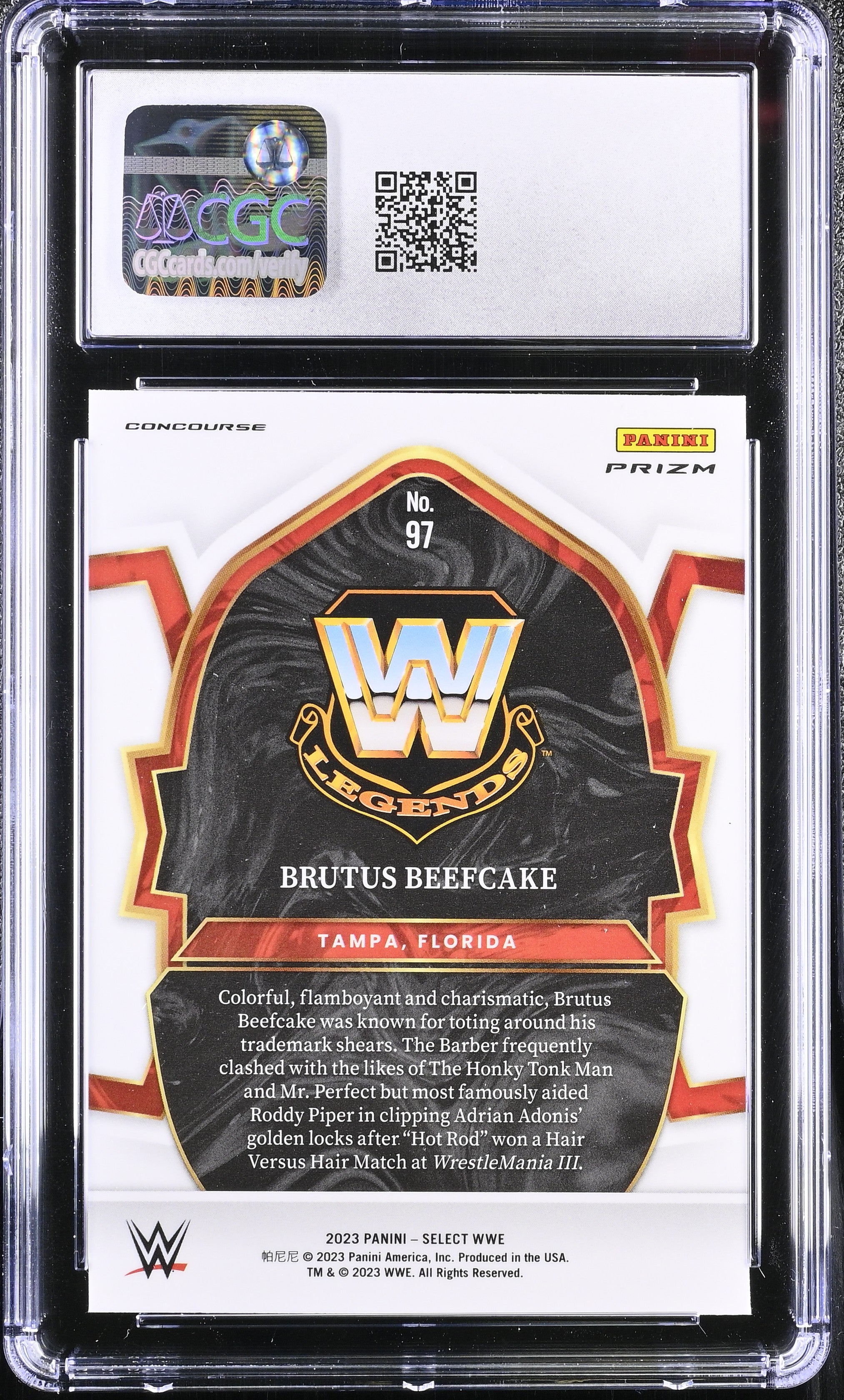 2023 Select WWE Brutus Beefcake #97 Tri-Color Wrestling CGC 10