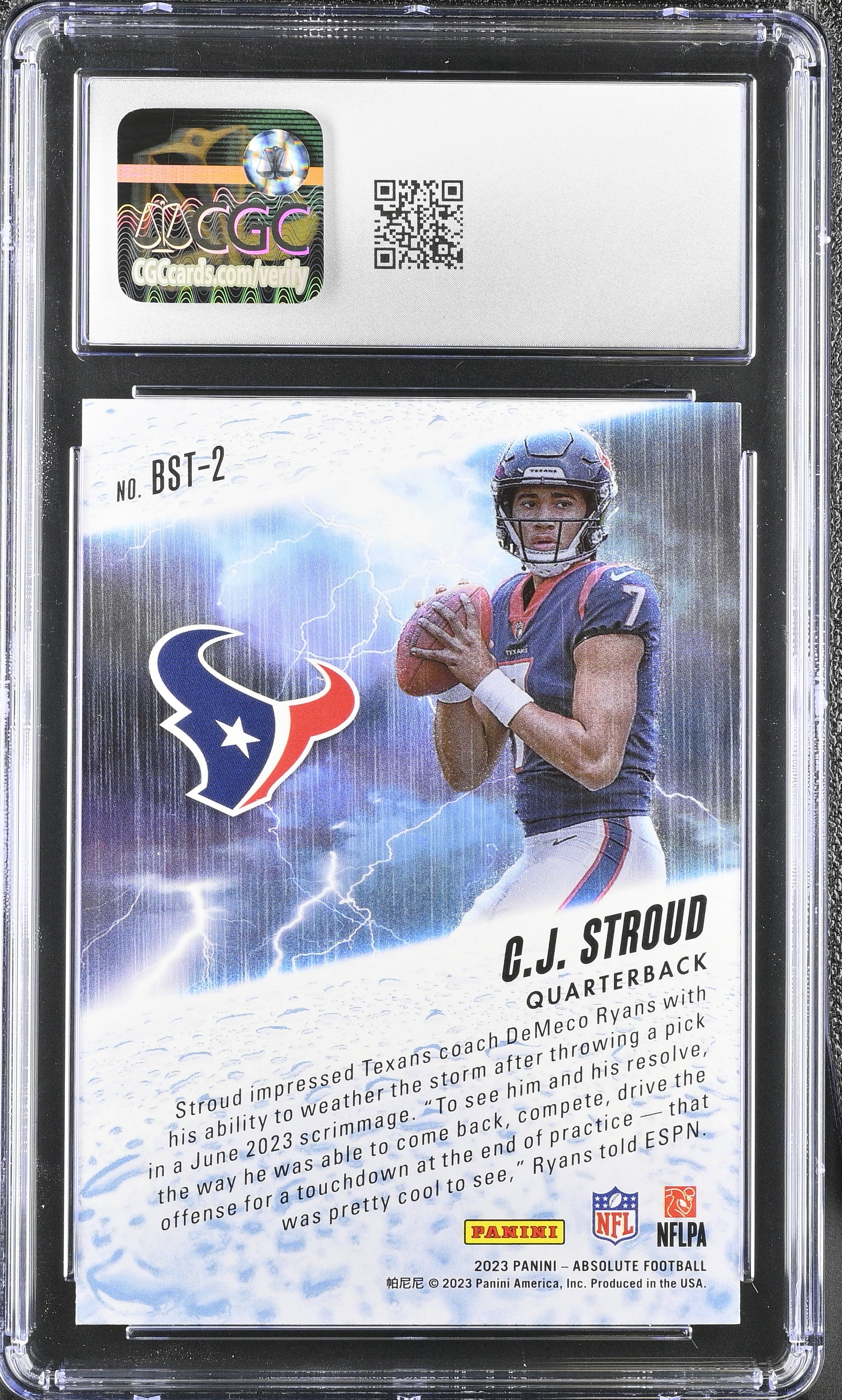 2023 Panini Absolute C.J. Stroud #BST-2 By Storm Football CGC 9.5