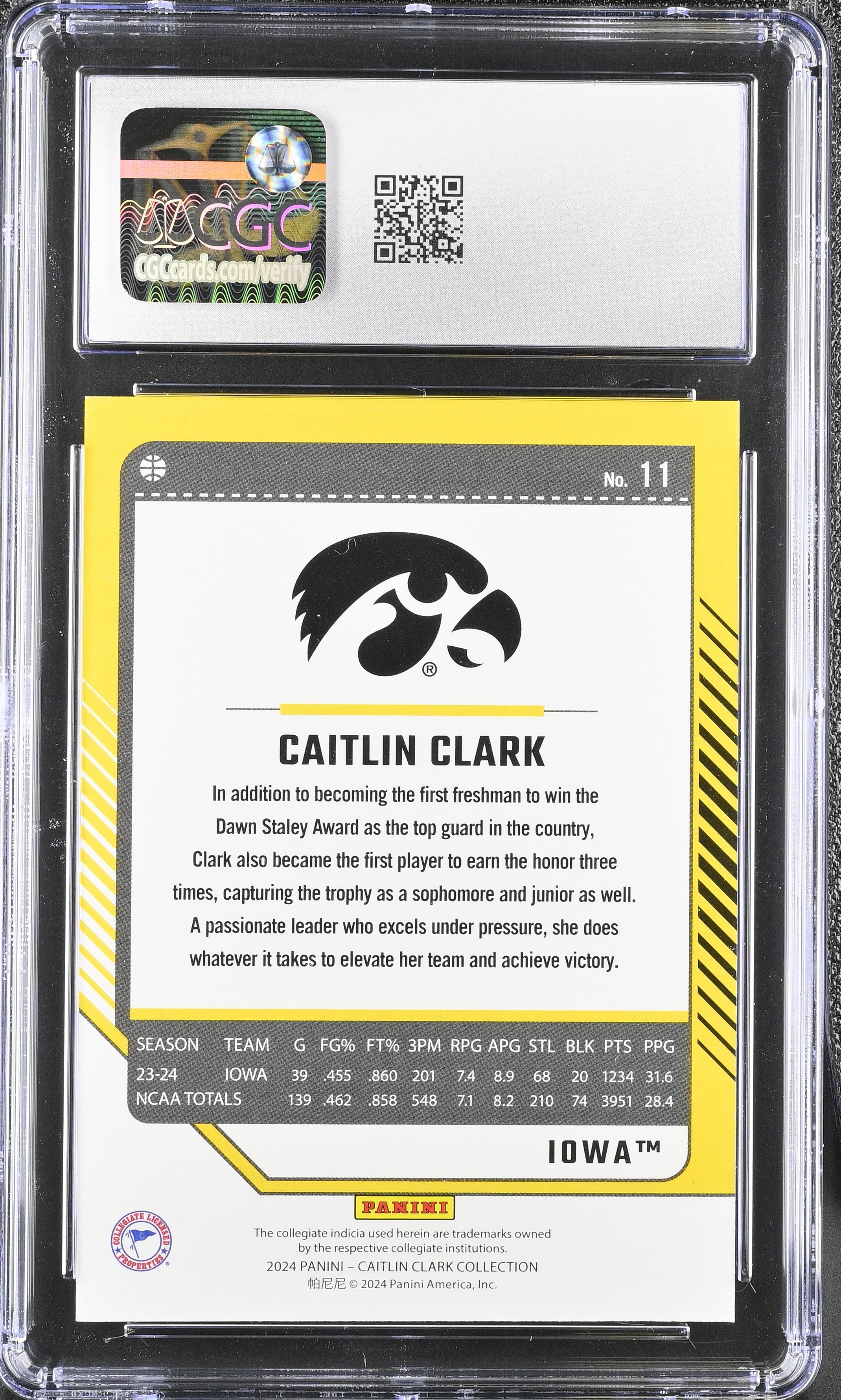 2024 Panini Caitlin Clark Collection #11 Target Exclusive Donruss CGC 9