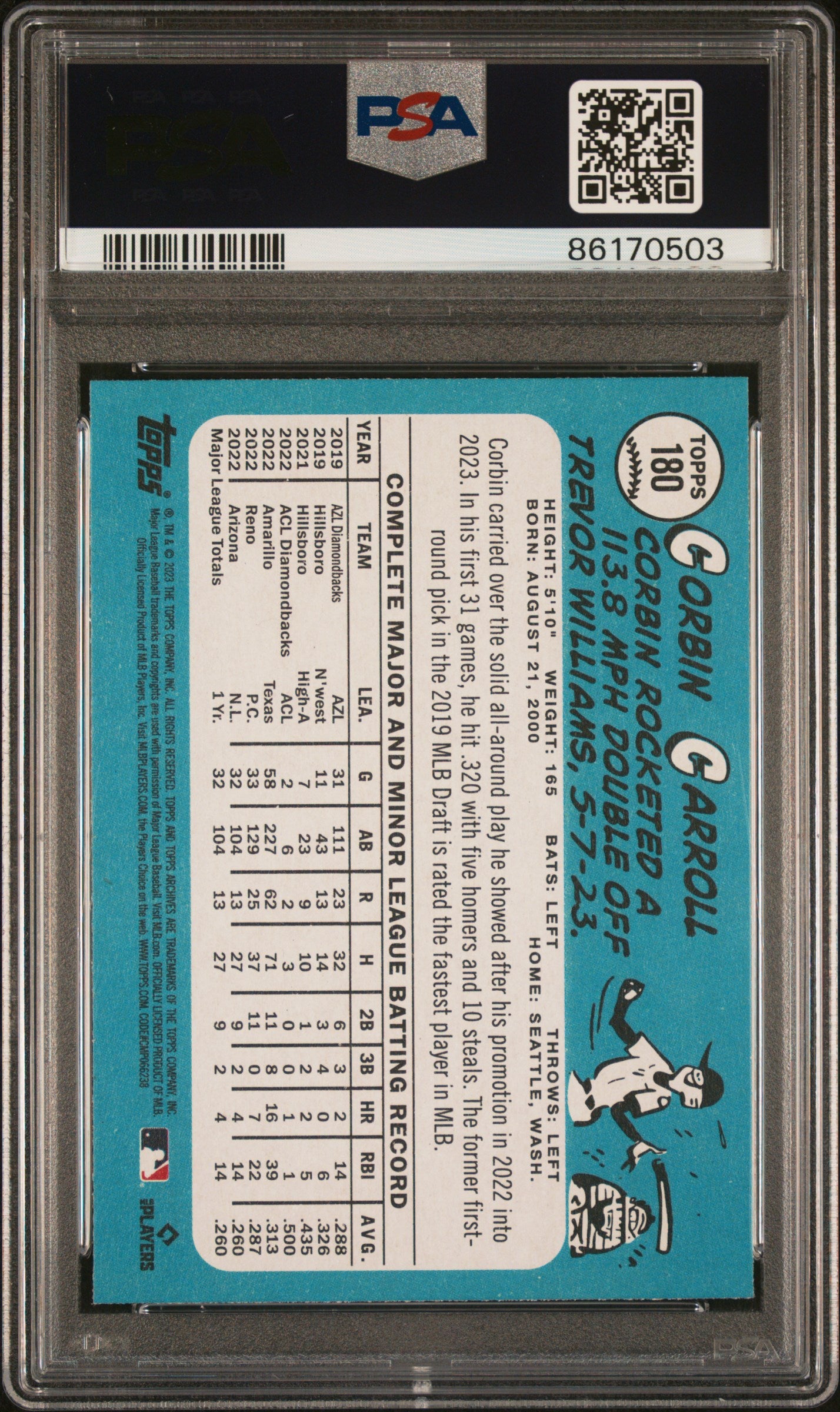 2023 Topps Archives Corbin Carroll #180 Baseball PSA 9