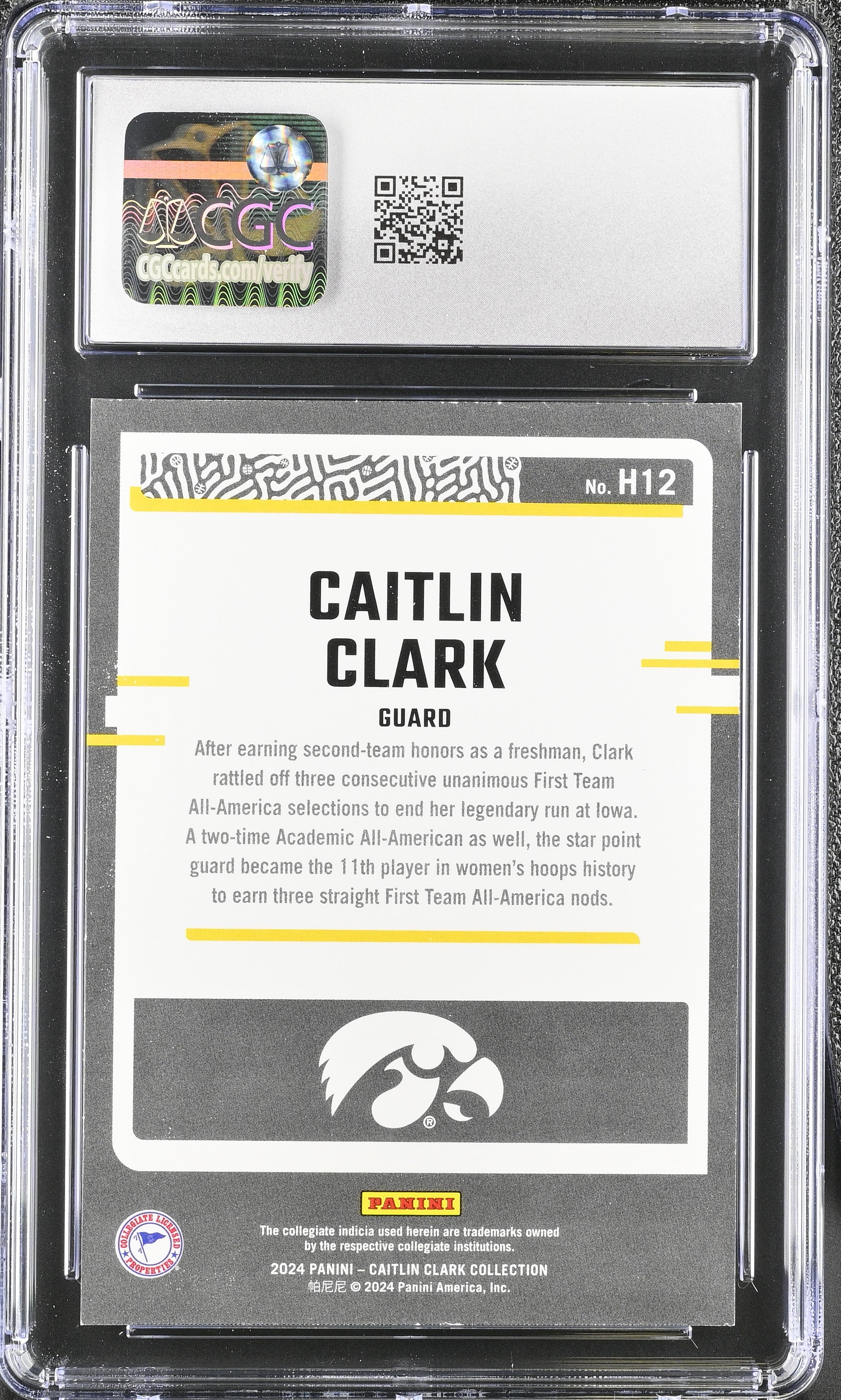 2024 Panini Caitlin Clark Collection Caitlin Clark #H12 Highlights CGC 9