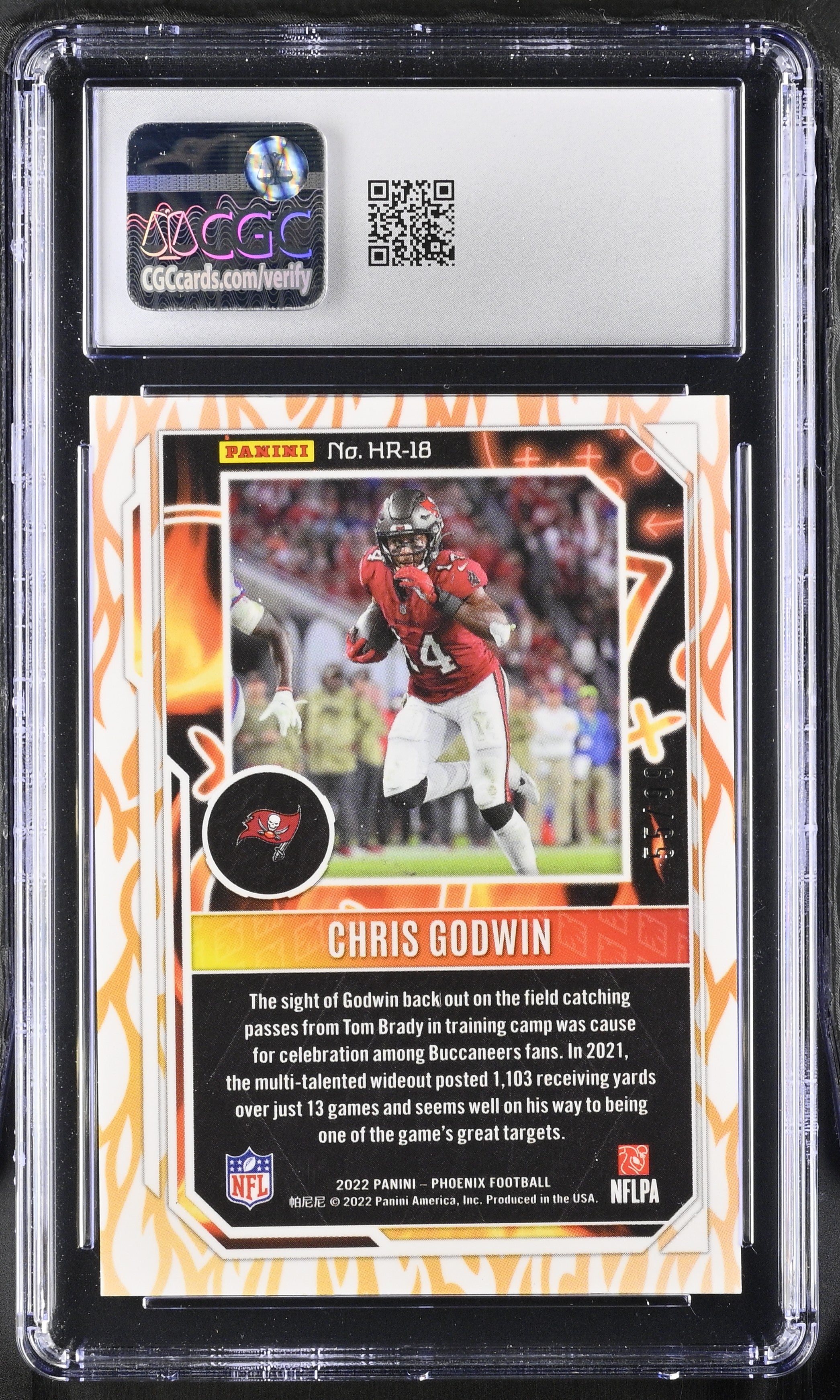 2022 Panini Phoenix Chris Godwin #HR-18 Orange 55/99 Football CGC 9