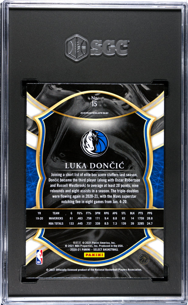 2020 Panini Select Luka Doncic #15 Blue Retail Basketball SGC 8.5