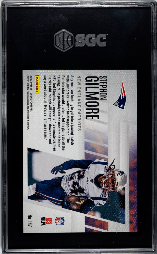 2022 Panini Score Stephon Gilmore #T47 Top 100 Football SGC 10