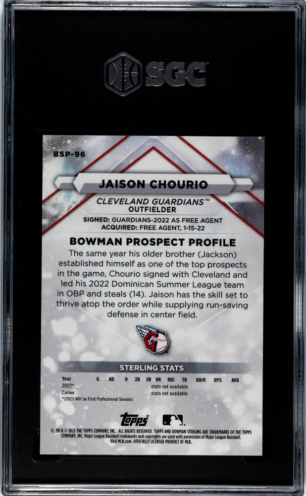 2023 Bowman Sterling Jaison Chourio #BSP-96 Pros Sterling Silver Refractor