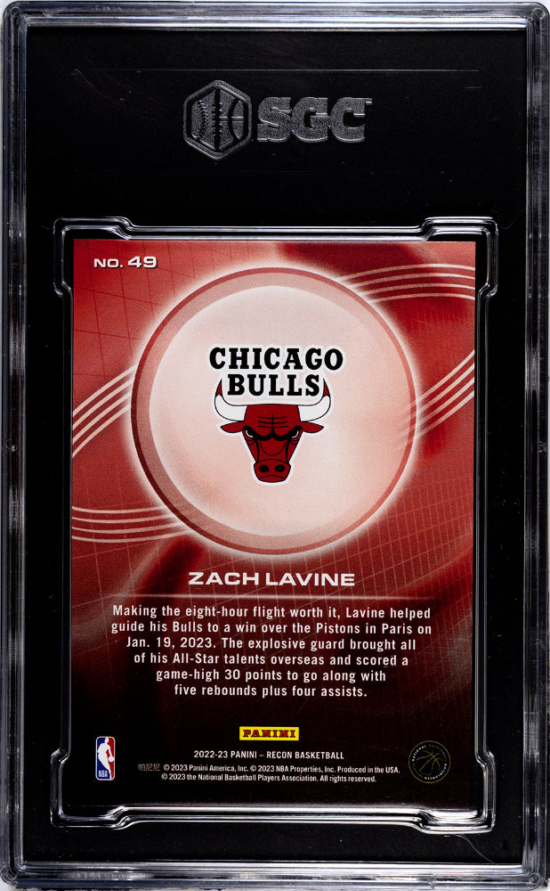 2022-23 Panini Recon Zach Lavine #49 Holo Blue Basketball SGC 9.5