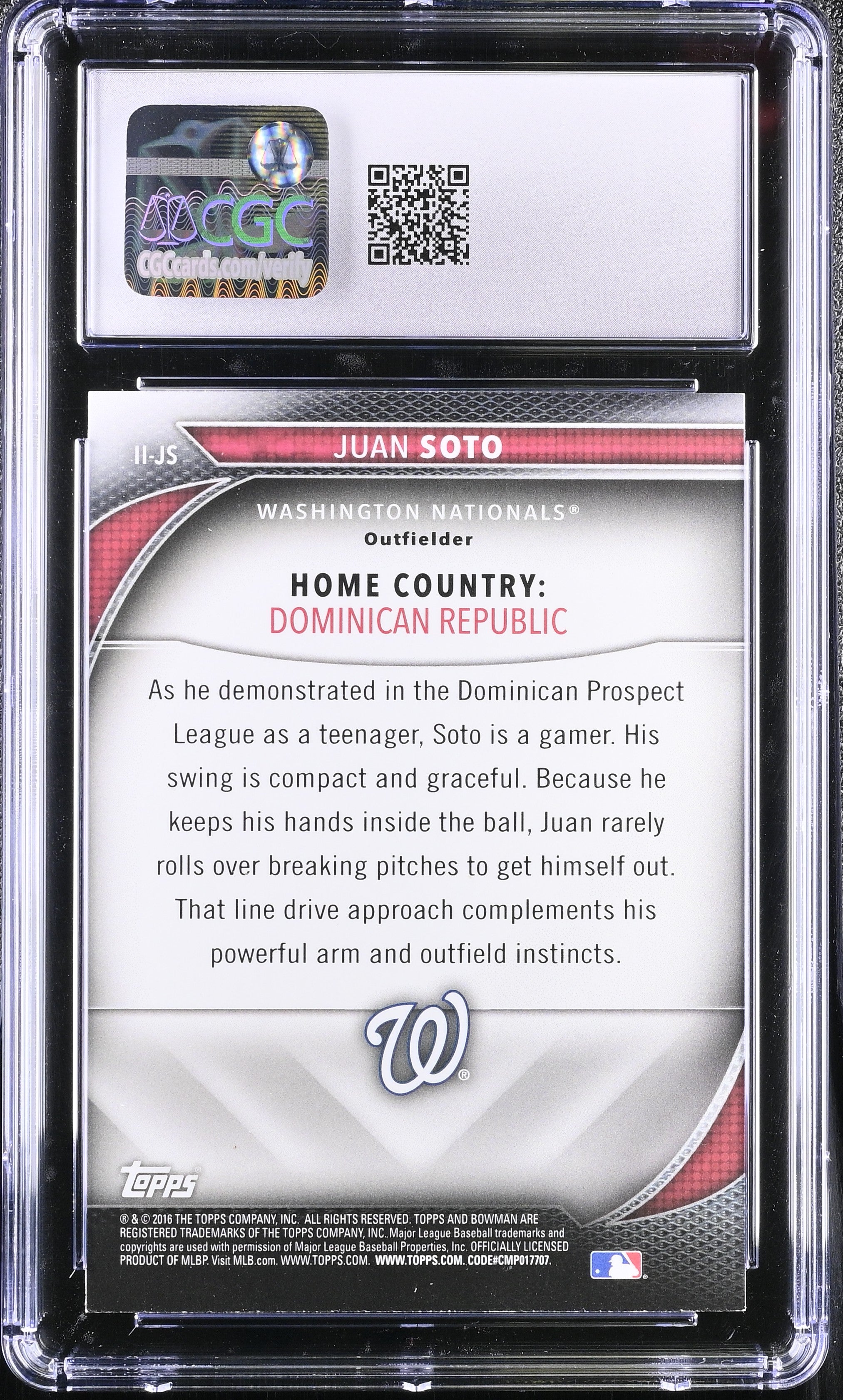 2016 Bowman Juan Soto #II-JS International Ink Baseball CGC 9